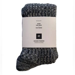 Richer Poorer Womens Over the Knee Textured Knit Cotton Poly Socks US 5-10